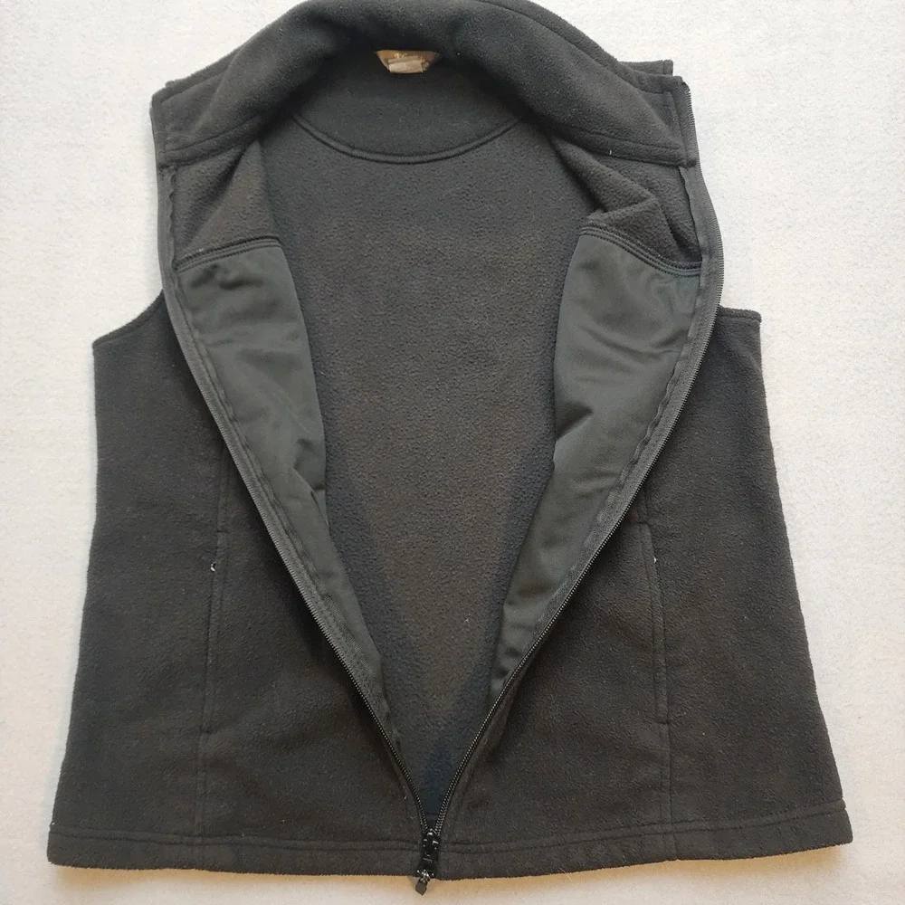 Natural Reflections Bass Pro Shops Men's M Black Fleece Vest Full Zip Outdoor
